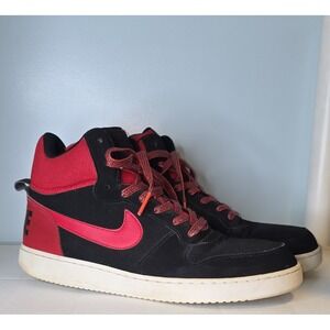 Nike Court Borough Men's Mid Black/Red Basketball‎ Size 11.5